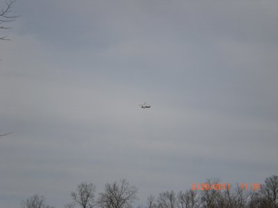 Police chopper casing the area.