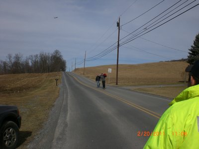 Greg and Daniel hauling the equipment away from the battle zone.