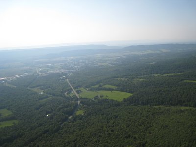 Looking out toward McConnellsburg through the haze.