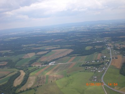 Looking down Rt. 995 low.  Landed just off the right edge of the pic.