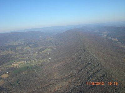 Looking east down the ridge towards the Rt. 100 gap.