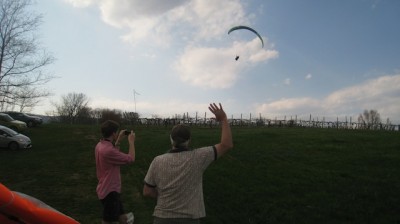 Peter setting up his landing.