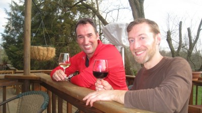 Peter and Matt enjoying their well-earned libations.