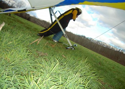 The LZ is large and marked with an impressive power line on its west side.