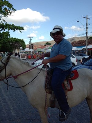 A little horse riding after landing