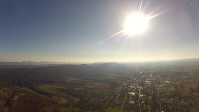 Nearing the end of the flight, looking south