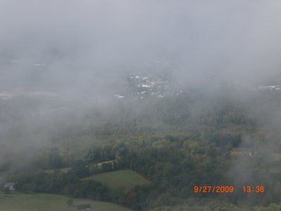 The valley fog starts clearing.