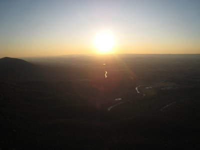 View of sunset, looking back toward Edinburg Gap