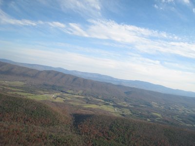 Looking into Fort Valley, with the Shenandoah Mountains in the distance