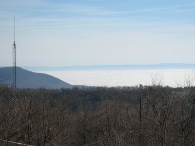 Looking OTB toward High Rock, a sea of fog.