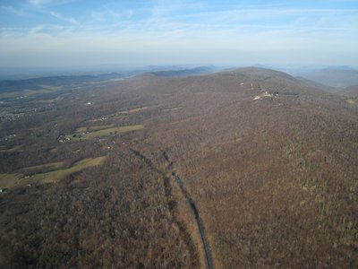 View to the north, Route 16 below.