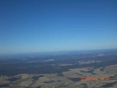 The towns of Shamokin and Mount Carmel nestled in the ridges above Line Mountain.