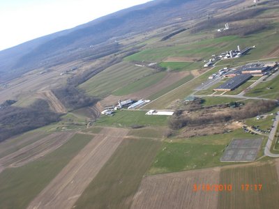 The practice soccer field, tennis courts, and James Buchanan High School.