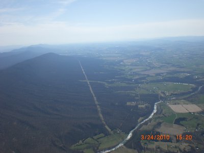 The power line clear cut at the base of Short Mountain.