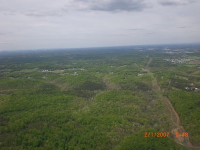 The power line clear cut to the NE that the helicopter was skimming over.