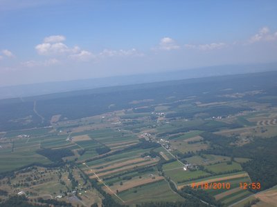 The dry Great Cove Golf Club course in the lower left foreground.