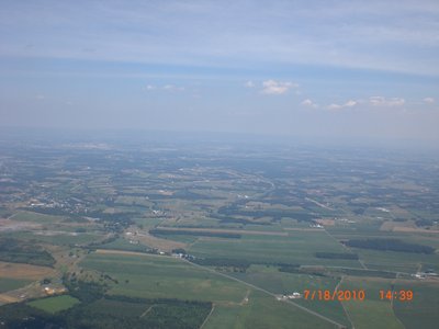 Looking east.  My LZ is the brown strip in the foreground across from the Rt. 30/Rt. 416 junction.