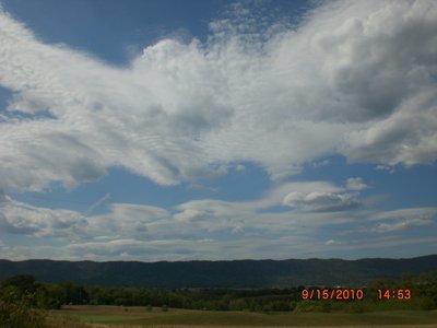 A wild looking sky.  Just about every cloud type is present.