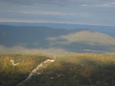 Though it's a bit blurry... A nice look OTB at Parnell Knob, with early fall colors in the foreground.