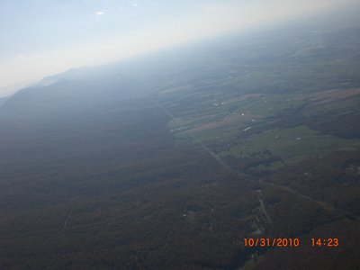 At the end of Short Mountain, drifting SE, looking SW towards New Market.